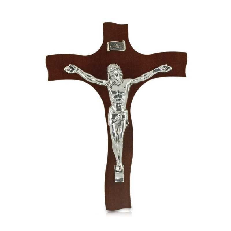 Cristo croce in legno cm 19