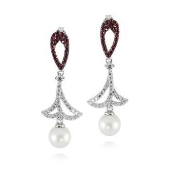 Orecchini in argento con perla e swarovski Zoppi Gioielli - Bijoux Orecchini Donna ITOR53AG