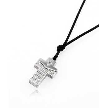 Collana con croce rodiata argento Byblos - Blumen jewels Promozioni B-8561/09