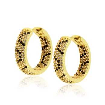 Orecchini cerchio 20mm in ottone oro e pietre Zoppi Gioielli - Bijoux Orecchini Donna OR30PHO