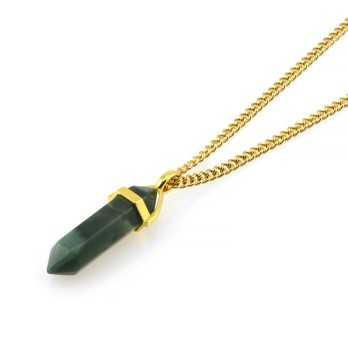 Collana con Agata verde in ottone oro Zoppi Gioielli - Bijoux Collane con gemme CL200PHO