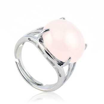 Anello con pietra Quarzo rosa naturale Zoppi Gioielli - Bijoux Anelli con gemme F075AN3