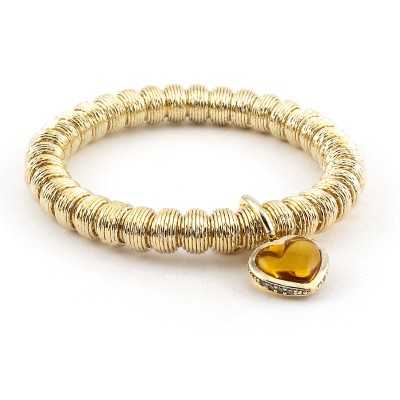 Bracciale elastico in bronzo placcato oro con cuore Labriola bijoux Promozioni LB4075