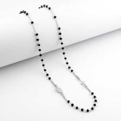 Girocollo a rosario in argento e pietre nere Zoppi Gioielli - Bijoux Collane religiose GRX2AGN
