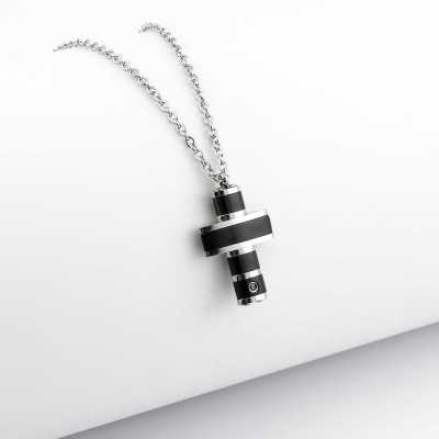 Collana con croce in acciaio silver e nero Alexia gioielli Collane Uomo CL150AC2
