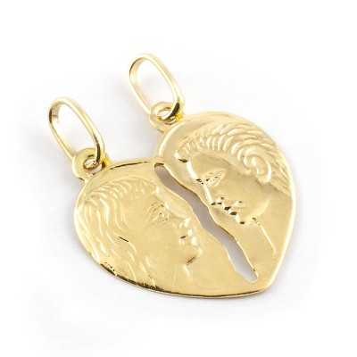 Cuore divisibile con volti in oro giallo Zoppi Gioielli - Gold jewellery Ciondoli CND320AU