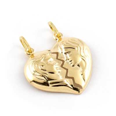 Pendente cuore divisibile con volti in oro Zoppi Gioielli - Gold jewellery Ciondoli CND240AU