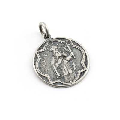 Medaglia San Ciro in argento antichizzato Zoppi Gioielli - Bijoux Croci e Medaglie MDSC12AG