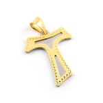 Pendente Tau in oro giallo e bianco 18kt Zoppi Gioielli - Gold jewellery Croci e Medaglie TAU730AU2