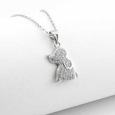 Collana con cagnolino in argento e pietre Unoaerre Silver jewellery Collane Donna 1R-AG1050