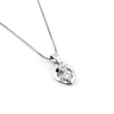 Collana cuore con pietra centrale in argento Zoppi Gioielli - Bijoux Collane Donna ITJ-CL11AG