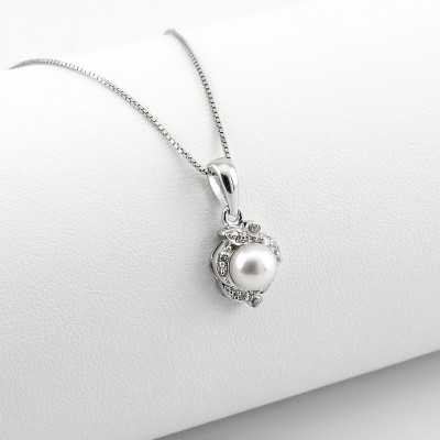 Collana in argento con perla e swarovski Zoppi Gioielli - Bijoux Collane Donna ITJ-CL20AG