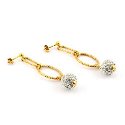 Orecchini a catena in oro con sfera di zirconi Zoppi Gioielli - Gold jewellery Orecchini Donna OR455AUC