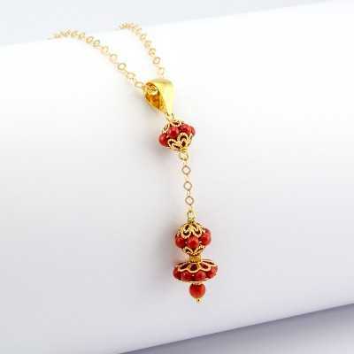 Collana con pendente in oro e corallo rosso Zoppi Gioielli - Gold jewellery Collane Donna CLC480AUG