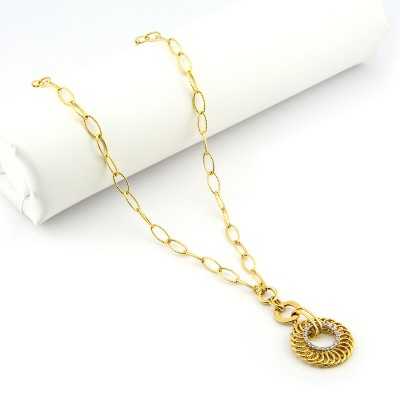 Collana a catena con pendente tondo in oro giallo Zoppi Gioielli - Gold jewellery Collane Donna CL92AU