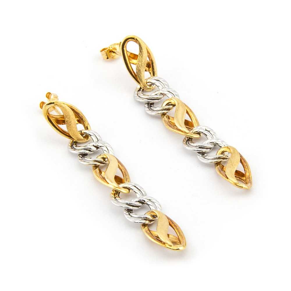Orecchini a catena fantasia in oro 18kt bicolore Zoppi Gioielli - Gold jewellery Orecchini Donna OR35AUGB