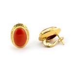 Orecchini clip in oro giallo e corallo rosa Zoppi Gioielli - Gold jewellery Orecchini con gemme ORC725AU