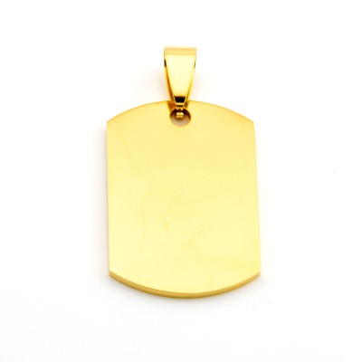 Medaglia 30x20 mm da personalizzare in acciaio dorato Zoppi Gioielli - Bijoux Medaglie personalizzabili MD3020ACO