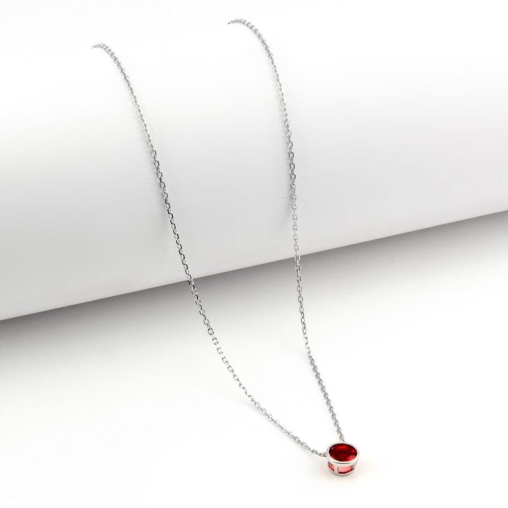 Collana punto luce rosso rubino 8mm in argento Zoppi Gioielli - Bijoux Collane Donna CL230PRAG