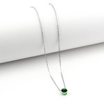 Collana punto luce verde smeraldo 8mm in argento Zoppi Gioielli - Bijoux Collane Donna CL230PVAG