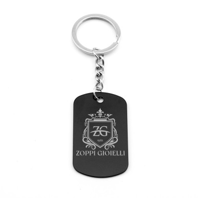 Portachiavi con logo o foto personalizzato in alluminio nero Zoppi Gioielli - Bijoux Portachiavi personalizzabili PC35IMG