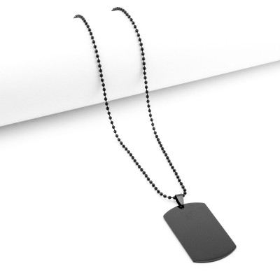 Collana con medaglia personalizzata in acciaio nero Zoppi Gioielli - Bijoux Collane personalizzabili CLP80ACN