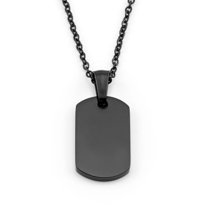 Collana con piccola medaglia in acciaio nero Zoppi Gioielli - Bijoux Collane personalizzabili CLP12ACN