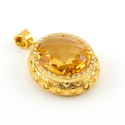 Ciondolo in oro con topazio giallo Zoppi Gioielli - Gold jewellery Ciondoli CN145TAU