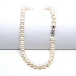 Collana perle 8/8,5 con susta oro bianco Zoppi Gioielli - Bijoux Collane con gemme CLP8AUB