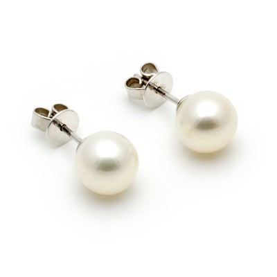 Orecchini con perle coltivate 9mm in oro bianco Zoppi Gioielli - Gold jewellery Orecchini con gemme GTR85B