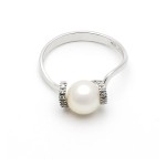 Anello con perla e diamanti in oro bianco Zoppi Gioielli - Gold jewellery Anelli con gemme NA0549AN
