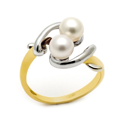 Anello contrariè in oro giallo con perle Zoppi Gioielli - Gold jewellery Anelli con gemme AN47P6AU
