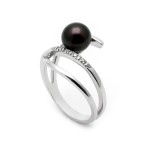 Anello con perla nera 7mm e diamanti Zoppi Gioielli - Gold jewellery Anelli con gemme AN45P75D2