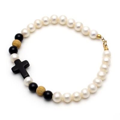 Bracciale di perle e onice Zoppi Gioielli - Gold jewellery Bracciali con gemme BRP300AU1