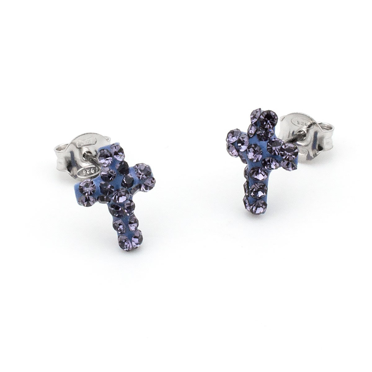 Orecchini A Croce In Argento Sterling 925 FINREZIO - Con Cristalli Austrian, Pendenti Huggie Per Donna/Uomo - Foto 12