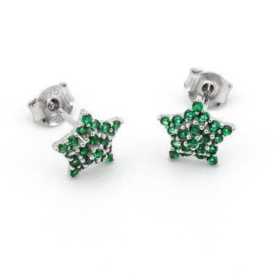 Orecchini con stelle in argento con pietre verde smeraldo Alexia gioielli Orecchini Donna ORSAGV