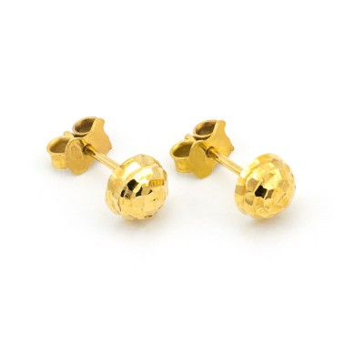 Orecchini a pallino diamantato in oro giallo 18kt Zoppi Gioielli - Gold jewellery Orecchini Donna ORB11AU