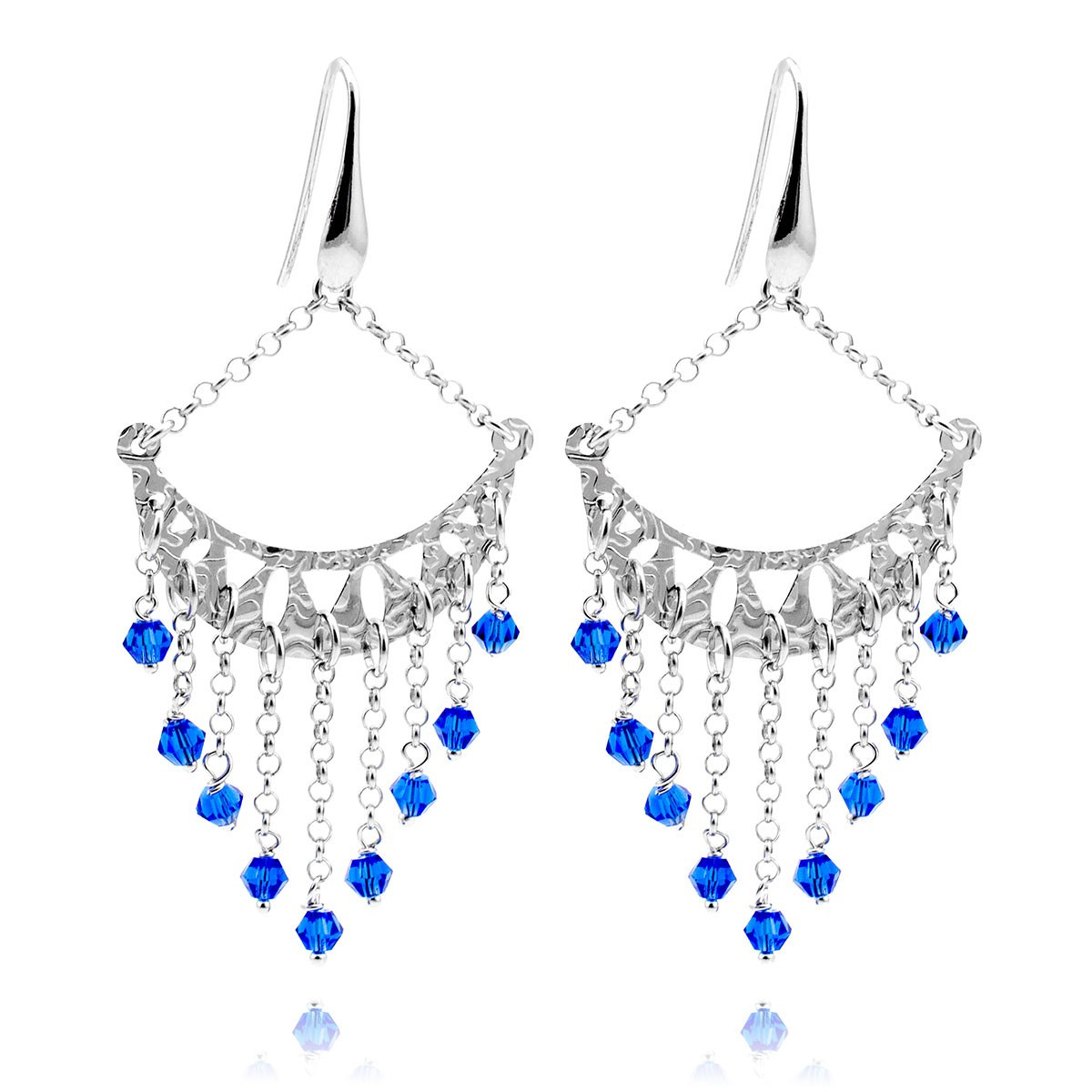 Orecchini Pendenti LILLY MARIE In Argento 925 Con Cristalli Blu E Chiari
