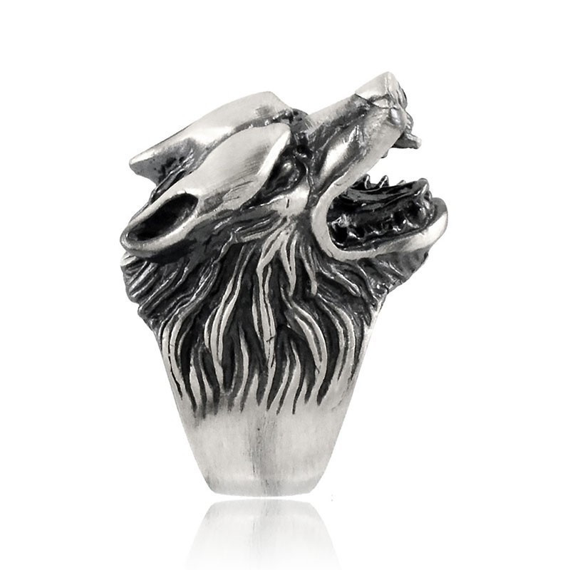 Anello Vichingo Uomo Donna In Argento 925 | Lupo E Nodo Celtico, Taglia 9