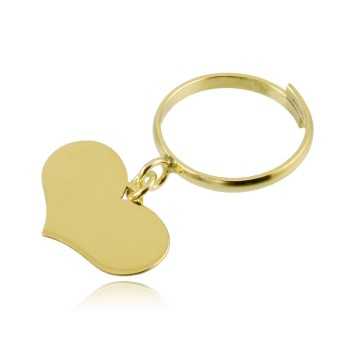 Anello argento dorato con cuore pendente Zoppi Gioielli - Bijoux Anelli Donna AN8AGO1